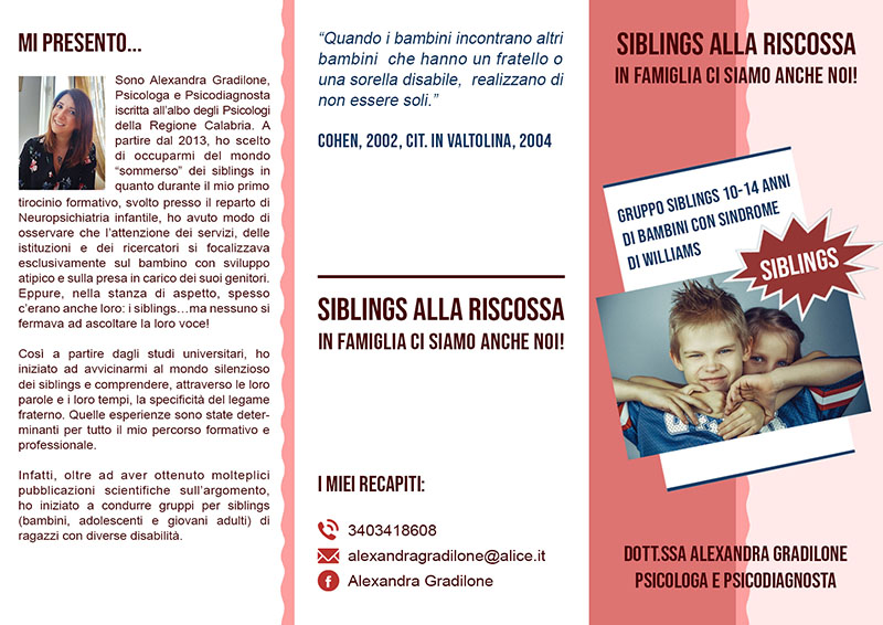 Brochure Siblings - Alexandra Gradilone fronte